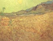 Wheat Fields with Reaper at Sunrise (nn04) Vincent Van Gogh